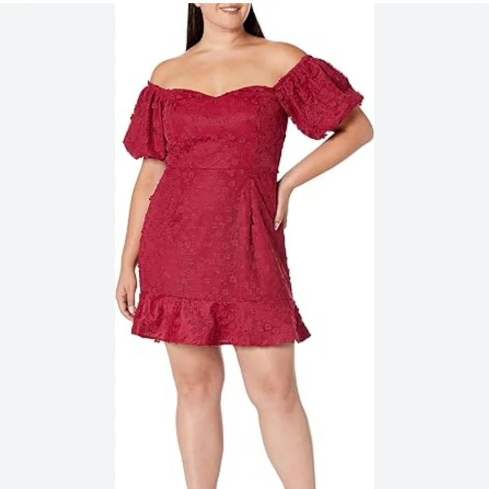 City Chic Festive Detail in Love Red Size 12 NWT